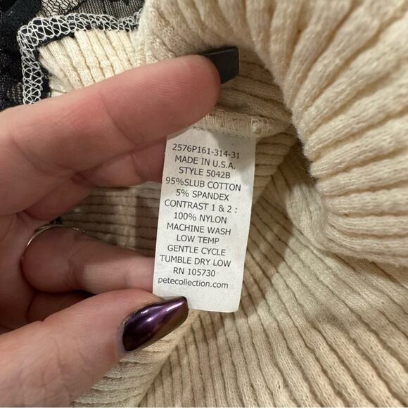 Vintage Y2K Practical Magic Black Lace Cream Whimsigoth Grunge LONG SLEEve - Picture 14 of 16